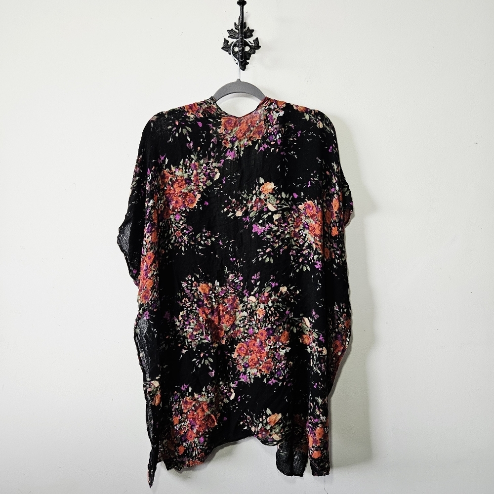 Lovestitch Floral Kimono One Size Cover Up Flowy Boho - Picture 3 of 4
